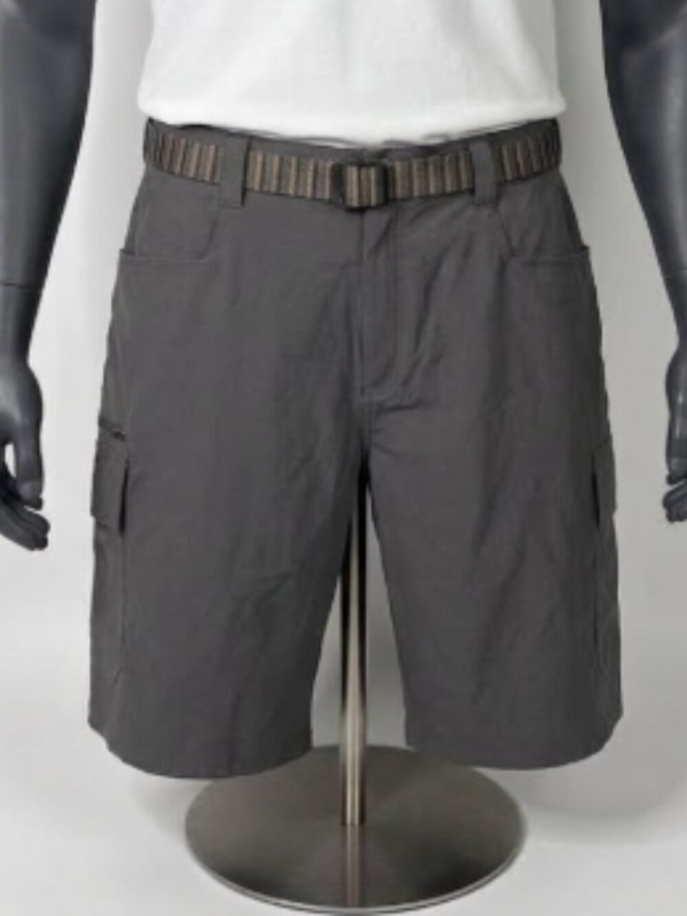 Orvis Men's Size 36 Gray Tech Performance Belted Cargo Shorts